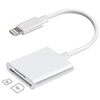 KAMRY iphone sdカードリーダー tfカードリーダー IOS対応 lighting SD/TF カードカメラリーダー 写真 ビデオ 双方向 高速データ転送 外付メモリカードリーダー SDSC/SDHC/miniSD/microSD/MMC/SDXC 対応