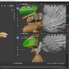 Blender2.8でモンスター型のキャラクターモデルを作成する その３（毛並みオブジェクトを結合する）