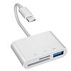 iPhone SD カードリーダー 3in1 最新 iOS13 双方向 高速データ転送 lightning iPhone カードリーダー 写真 ビデオ データ移行 読み書き SD カード リーダー USB デジカメ カメラ ライトニング SDカードカメラリーダー Micro SD/SDカード両対応 直接使用可能 iPhone7/8/X/11/iPad/iPodなど対応 (ホワイト)