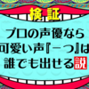 声優過激派の頭の中に『プロの声優なら可愛い声一つは誰でも出せる説』が浮上したらしい