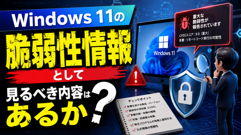 Windows 11の脆弱性情報として見るべき内容はあるか