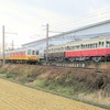 第14回ことでん電車まつりの前日琴電レトロ電車23号と120号は