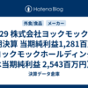 #629 株式会社ヨックモック 第16期決算 当期純利益1,281百万円（ヨックモックホールディングスは当期純利益 2,543百万円）