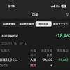 【速報】本日の実績：▲18,462円