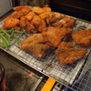 幸運な病のレシピ（ 1330 ）朝：鳥カツ、アジフライ、竹輪磯辺揚げ（インゲン人参）、かぼちゃ煮つけ、鮭、塩サバ、アジ、「もったいない」という哲学