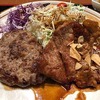 「グリル＆カレー カキヤス」の松阪牛入りハンバーグ＆とんてき定食！