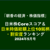 日米株Coreスコア ＆日米・時価総額上位BIG10銘柄  割安度ランキング（5/16算出）
