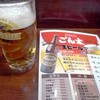 ごん太の生ビールと刺身盛り