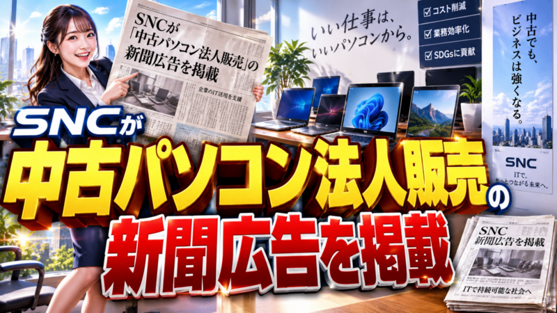 SNCが「中古パソコン法人販売」の新聞広告を掲載