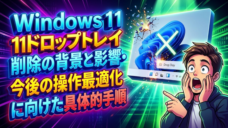 Windows 11ドロップトレイ削除の背景と影響・今後の操作最適化に向けた具体的手順