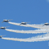 岐阜基地航空祭 2011... 長良川土手からブルーの事前訓練飛行を見る