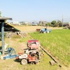 ヘッドマークいれて田園風景の撮影