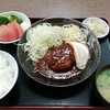 西川口の「あおき食堂」でハンバーグと目玉焼き定食を食べました★