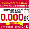 【1/11～2/12】（d払い）ニッセンオンライン×ｄ払い　ｄポイント最大10,000ポイント当たる