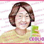 ミラクルひかるのモノマネ　通販番組の「青汁のおばさん」　イラスト