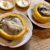 柚子の器で牡蠣を蒸すなんて最高！