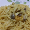 かぼちゃと豆乳のスープにぶなしめじをのせたパスタを作ってみた～その２～