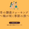 冬の鎌倉ウォーキング ～梅が咲く季節の旅～