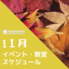 【2020年11月】イベント・教室スケジュール