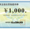 年２回買い物券がもらえます！　3048 (株)ビックカメラの株主優待 お買物優待券 　２・８月　★保有中★