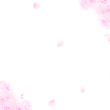 【無料・16x9・手描き】角にふんわり桜（さくら）と花びらフレーム(白)　背景イラスト素材　[Free, Hand-drawn] Soft sakura and petals on the corner flame (white) 16x9 background illustration