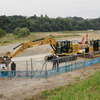 R6多摩川左岸是政低水護岸工事： 郷土の森公園バーベキュー場前で工事が始まっている