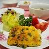 ♪鶏むね肉のチーズパン粉焼き＆さつまいものコロコロサラダ♪