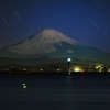 月明かりの富士山（真名瀬海岸より）