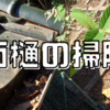 屋根修理のついでに雨樋掃除も。
