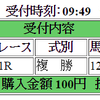 ６月１０日（土曜）の購入馬券その１