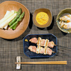 鶏串、アスパラ、牡蠣、ウニ（順不同）