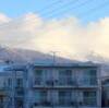 冬型、浅間山に雪雲が…。