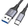 RAVIAD USB Type C ケーブル【2M/QC3.0対応】タイプ C ケーブル 3A 急速充電 高速データ転送 高耐久ナイロン編み USB-A to USB-C ケーブル Sony Xperia XZ/XZ2、Samsung Galaxy S20 S10+ S9、Huawei P30 P20 P10、LG その他Android USB-C機器対応 - グレー