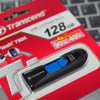 「Transcend USBメモリ 128GB USB 3.0 スライド式 ブラック」