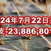 2024年7月22日週の収支は -23,886,801円