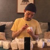 今日はキャプションを作る夫の動画を撮影した日。