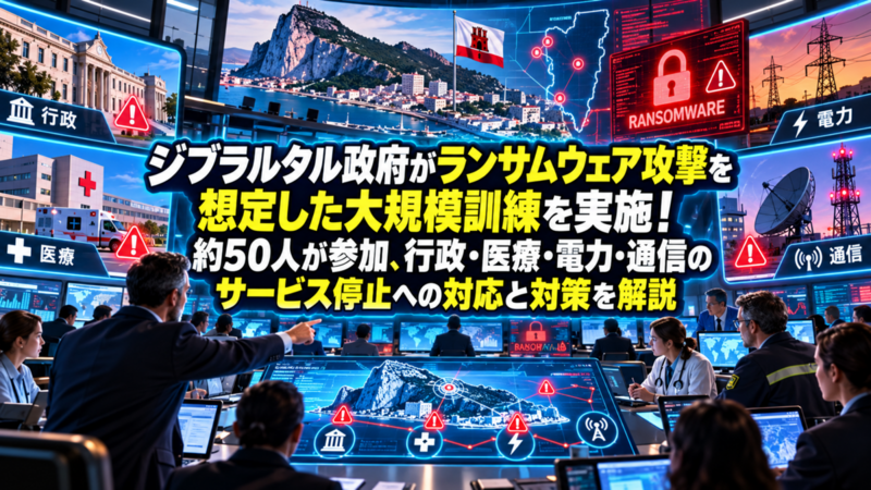 ジブラルタル政府がランサムウェア攻撃を想定した大規模訓練を実施！約50人が参加、行政・医療・電力・通信のサービス停止への対応と対策を解説