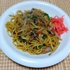 休日ランチ　餃子の王将風の醤油焼きそばの一皿　