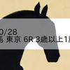 2023/10/28 中央競馬 東京 6R 3歳以上1勝クラス
