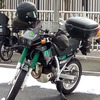 雪が降った2日後バイクAX-1に乗りました