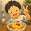 「自分で作ったらおいしいんだね！」家で初めての親子オムライス作り🍳