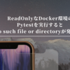 ReadOnlyなDocker環境のPytestを実行するとNo such file or directoryが発生した