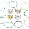 猫の顔と吹き出しイラスト