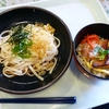 冷やしぶっかけうどんとミニ鶏の照焼き丼