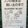 犬の肛門と猫の目つきが印象的な貼り紙