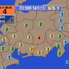 夜だるま地震速報『最大震度4/愛知県東部』