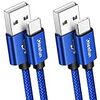 USB Type C ケーブル【3m 2本】CLEEFUN QC3.0対応 急速充電 タイプ C ケーブル 高速データ転送 USB-C 充電ケーブル 高耐久ナイロン編み Galaxy S10 S10e S9 S20 Note 20 10 9 8 A51 A71, Xperia 5II 10II XZ3 XZ2 XZ, GoPro Hero 5/6, Moto G7 G8 等Type-c機器対応