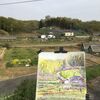 スケッチで　イタチがひょっこり　こんにちは！　　岡山市北区　里山風景