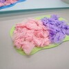 実習生が企画の自由活動　アジサイを作る　ヤマボウシ