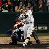 原口文仁　阪神タイガース　輝流ライン　ユニフォーム　復刻　当時　ブルー　輝流　S 原口文仁 阪神タイガース 輝流ライン ユニフォーム 復刻 当時